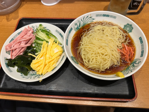 「黒酢しょうゆ冷し麺（並盛・155g）650円」@日高屋 イーサイト高崎店の写真