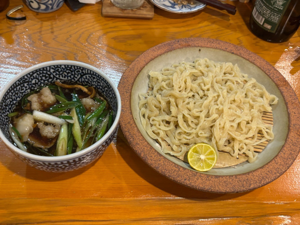 「【限定】牛モツと九条ネギの中華つけ麺「モツつけ」」@うどんスナック松ト麦の写真