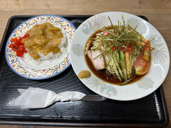 「冷し中華＋ミニカレーセット1,150円」@清水食堂の写真