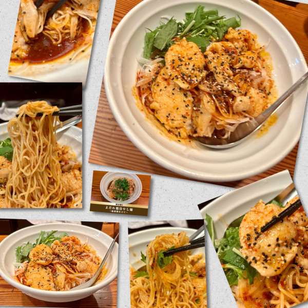 「限定E よだれ鶏冷やし麺 ～麻辣醤仕立て～1400円」@らぁ麺屋 つなぎの写真