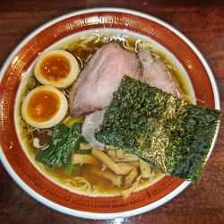 特醤油ラーメン(平打)+ねぎチャーシューごはん
