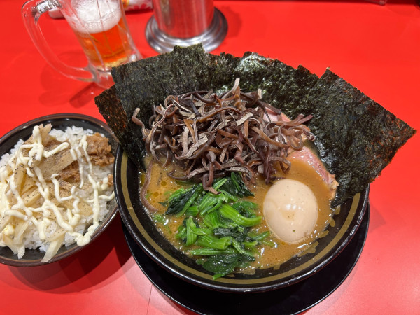 「とらきちラーメン　キクラゲ　ライス」@とらきち家の写真