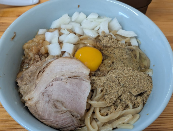 「釜玉温300g」@ラーメン工藤の写真