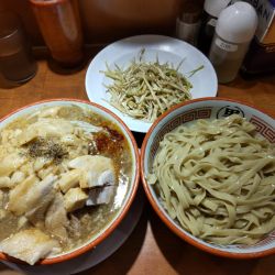 つけ麺＋ネギ別皿､ヤサイ アブラ