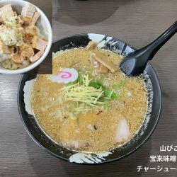 宝来味噌中盛　チャーシュー丼セット