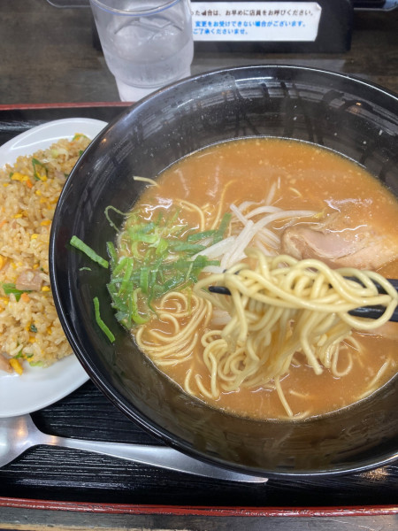 「味噌豚骨ラーメン　半炒飯」@ラーメン本舗 珍豚香 祇園店の写真