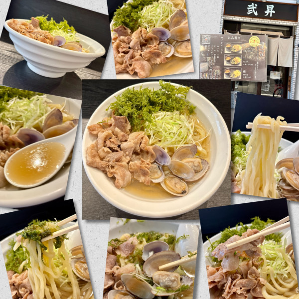 「【限定】浅利出汁冷かけ1300円+漁師のまかないのり」@弐昇 早稲田の写真