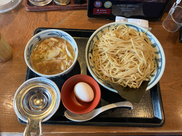 「月見醤油肉つけ麺890円」@壱鵠堂 高田店の写真