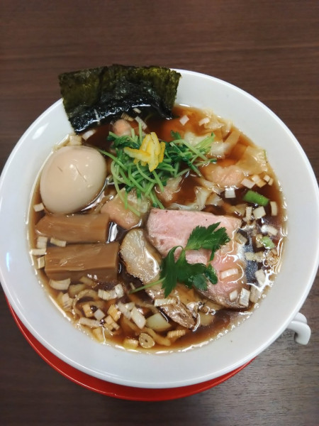 「わんたん麺（醤油）＋味玉け玉子」@中華そば 麦笑 本所吾妻橋店の写真