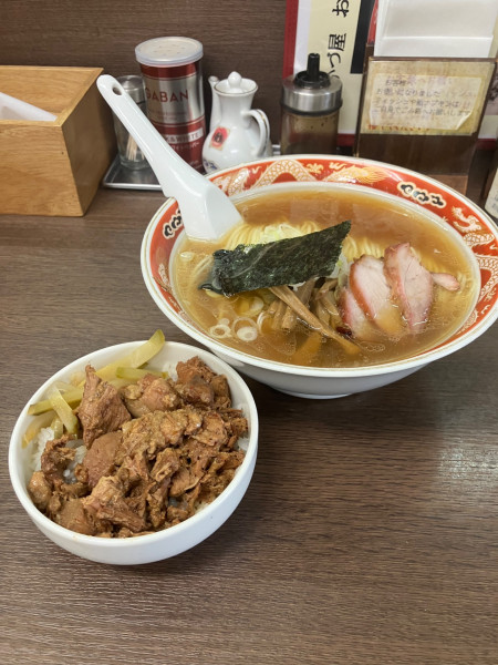 「支那ソバ　ルーロー飯」@支那ソバ かづ屋の写真