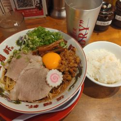 黒背脂油そば¥890+生ビール¥580-