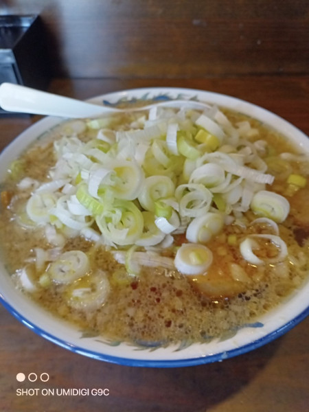 「背脂ラーメン（醤油）+ネギ増し」@麺 島むらの写真
