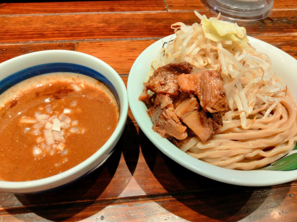 「つけ麺並、野菜」@雷 船橋駅前店の写真