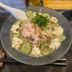 [9月限定] 紅ずわい蟹の冷や汁そば￥1000