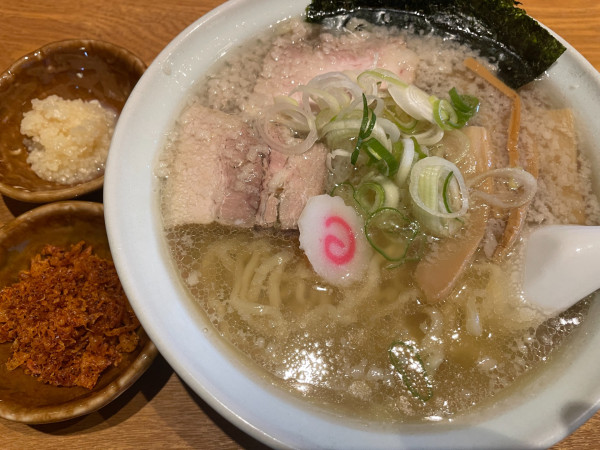「喜多方ラーメン・山塩(辛揚げ玉＋ニンニク＋背脂)：800円」@喜多方ラーメン 舟場αの写真