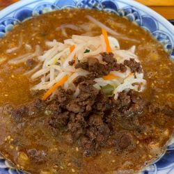 シビカラ担坦麺と餃子３つのセット：1550円