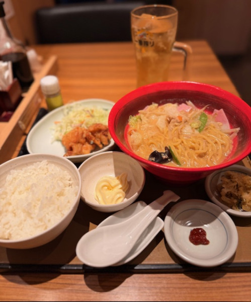 「コク旨ちゃんぽん定食（￥1100）他」@やよい軒 浅草田原町店の写真