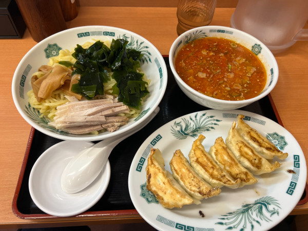 「ピリ辛とんこつつけ麺（期間限定）」@日高屋 川越西口店の写真