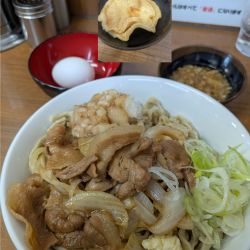 【限定】豚バラ冷やしぶっかけ～おろし添え～大盛り➕南部煎餅