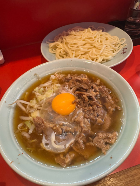 「チャーシューやさいつけそば 玉子」@丸長 目白店の写真