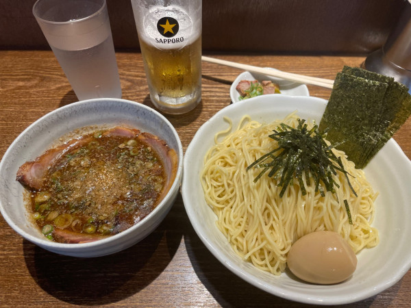 「特製うめやつけ麺、海苔」@中華そば うめやの写真