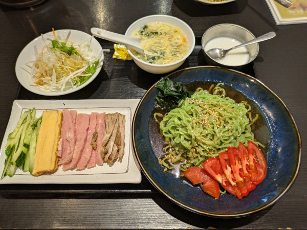 「醤油冷し中華(半チャーハンセット)：1,050円」@天福の写真