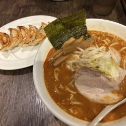 味噌らーめん中盛　チャーシュー丼　餃子