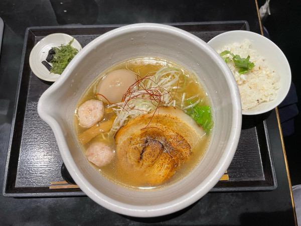 「塩ラーメン+味玉+半鯛飯」@麺処 銀笹の写真