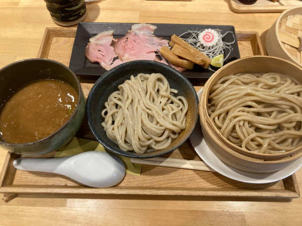 「せいろ蒸しとつけそばの相盛(大盛り)」@麺はやしの写真