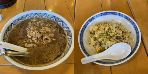 「揚州濃厚醤油ラーメン＋ランチ炒飯　1370円」@中国ラーメン 揚州商人 第二産業南中野店の写真