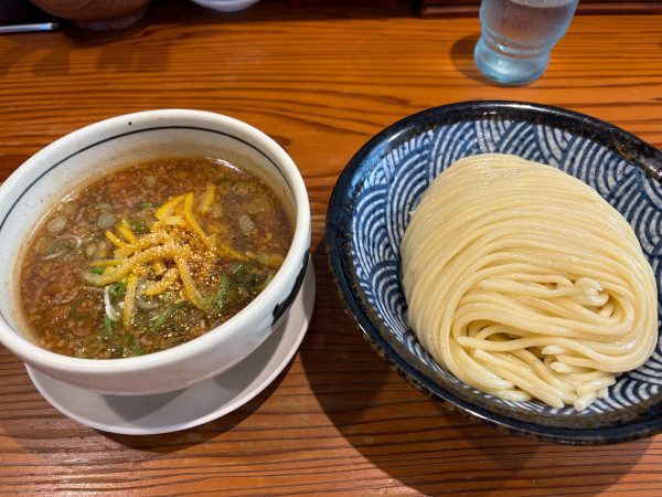 「つけそばゆず醤油1280円」@麺 一直の写真