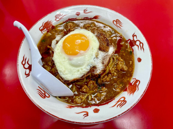 「キリン一番搾り＋ザーサイ＋元祖焼餃子→お月見肉あんかけ炸醤麺」@大阪王将 武蔵野緑町栄楽店の写真