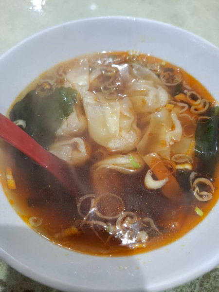 「辛いワンタン５００円」@藤山屋の写真