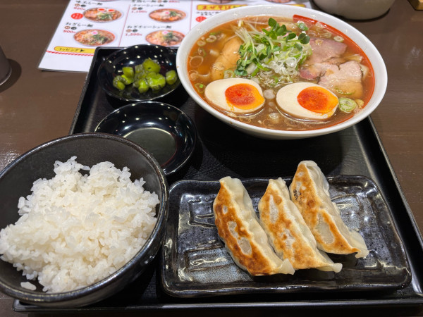 「味玉　ラーメン　肉餃子セット」@らー麺 大芽の写真