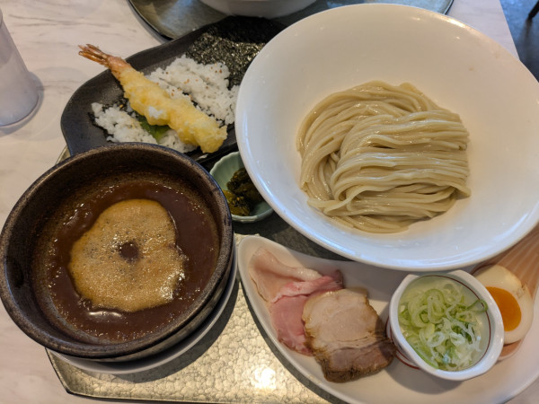 「濃厚つけ麺 天むす付き」@らぁ麺・つけ麺 彩はにほへとの写真
