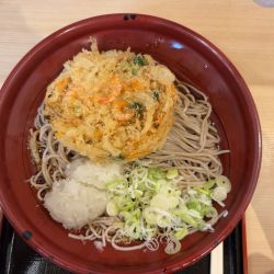 冷し小海老入りかき揚げ天そば