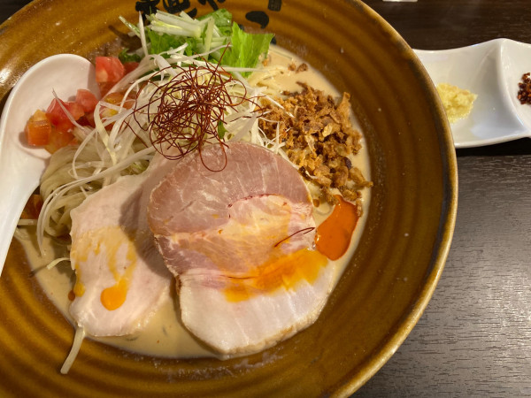 「【限定】胡麻味噌ダレの冷やし和えそば 1300円」@麺や でこの写真