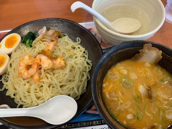 「エビ味噌つけめん(味玉)」@幸楽苑 平店の写真