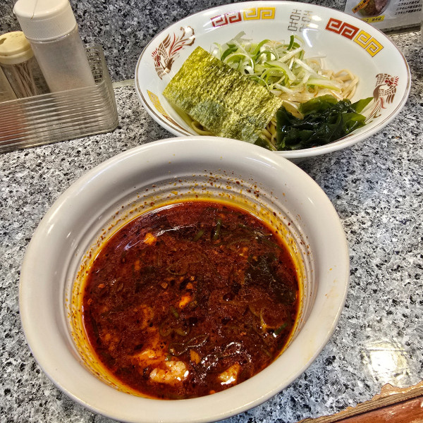 「ネギ赤お酢つけ麺」@麺屋 有希の写真