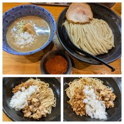つけ麺中盛り➕和え玉（玉葱）➕辛いやつ