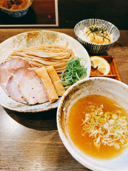 「地鶏清湯つけめん 塩 麺大盛り」@らーめん楓の写真