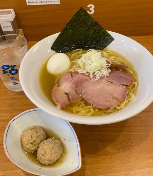 「塩らーめん¥1100・実山椒つくね¥180・塩たまご¥120」@しののめヌードルの写真