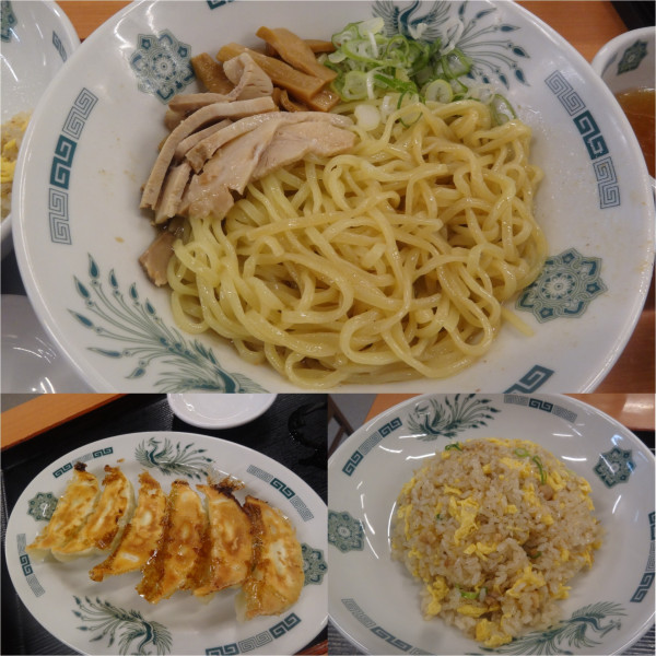 「汁なし640円 チャーハン530円 餃子300円よく焼き」@日高屋 南越谷店の写真