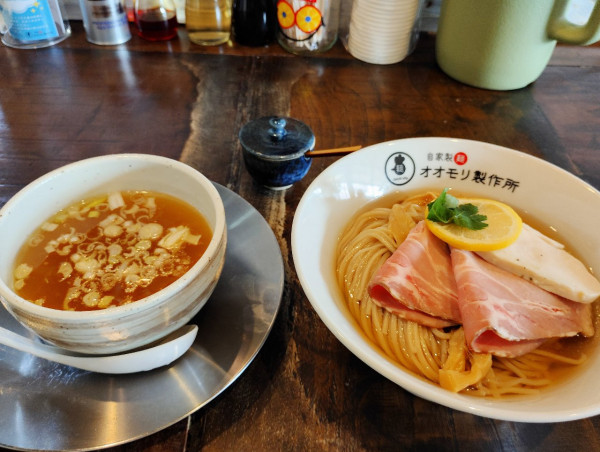 「昆布水つけそば（塩）」@自家製麺 オオモリ製作所 鶴田店の写真
