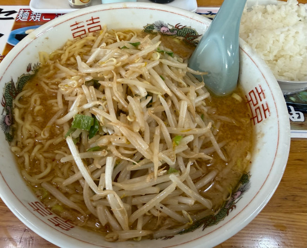 「みそらあめん（コッテリ）大盛+ライス」@あゆ次郎 北本店の写真