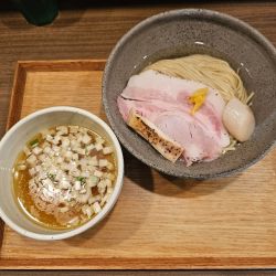 【限定】地鶏と帆立のつけそば（塩）　1400円