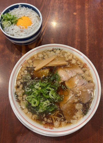 「らーめんとシラス丼」@尾道ラーメン 丸ぼしの写真
