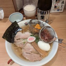 生うにプレミアム貝だしラーメン＋サントリー生中瓶＋味玉