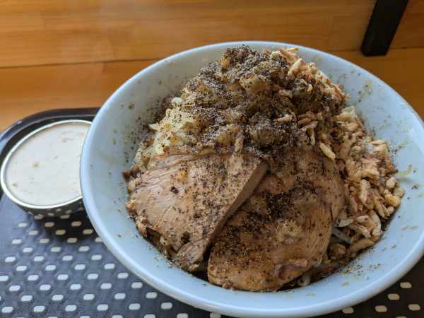 「汁なし(200g)+自家製タルタルソース」@夢を語れ 愛知の写真