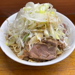つけ麺味汁なし(ヤサイ、ニンニク)+ネギ